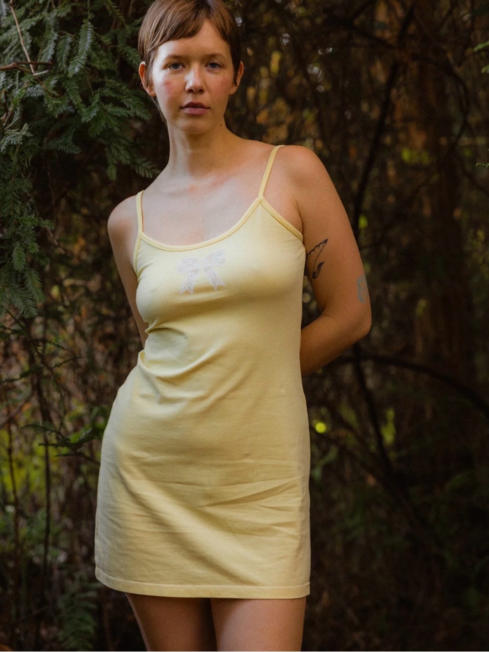 Purusha People Milk And Honey Lune Slip Yellow Mini Dress